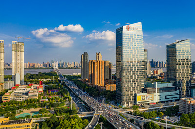 航拍武漢·武漢天地·黃浦路立交